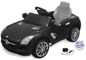 Carro eléctrico Mercedes Benz SLS AMG preto 6V com controlo remoto