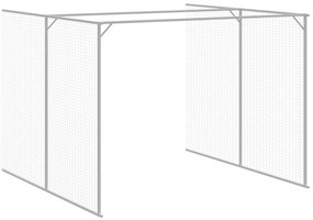 Casota p/ cães c/ parque 214x661x181 cm aço galvaniz. antracite