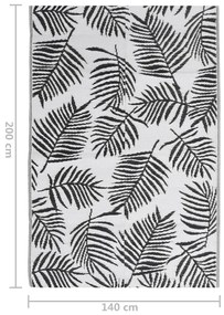 Tapete de exterior 140x200 cm ARAKIL PP preto