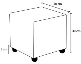 Pouffe Ranma Gabbana – Cream – 40 cm x 40 cm x 40 cm