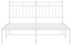 Estrutura de cama com cabeceira 135x190 cm metal branco