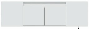 Móvel de parede para TV com luzes LED 135x31x39,5 cm branco