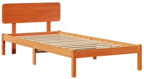 vidaXL Estrutura da Cama com cabeceira Marrom Cera 100 x 200 cm