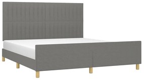 Estrutura de cama sem colchão 160x200 cm tecido cinzento-escuro