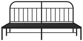 Estrutura de cama com cabeceira 193x203 cm metal preto