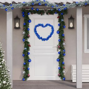 vidaXL Grinalda de Natal com bolas 175 cm poliestireno azul
