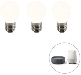 Conjunto de 3 lâmpadas LED reguláveis inteligentes E27 P45 4,5W 400 lm 2200-4000K