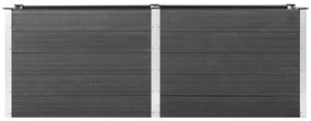 Canteiro elevado de jardim 250x100x91 cm WPC cinzento
