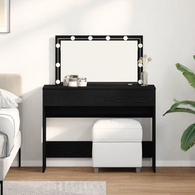 Toucador com LED Carvalho Preto 100x40x120 cm