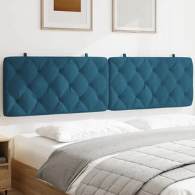vidaXL Almofadão de cabeceira 200 cm veludo azul