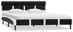 Estrutura de cama c/ LED 120x200 cm couro artificial preto