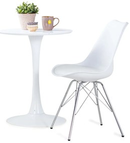 vidaXL Cadeiras de jantar 4 pcs couro artificial branco