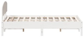 Cama sem colchão 160x200 cm madeira de pinho maciça branco