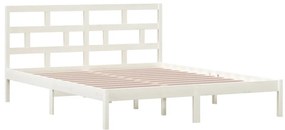 Estrutura de cama 160x200 cm madeira de pinho maciça branco