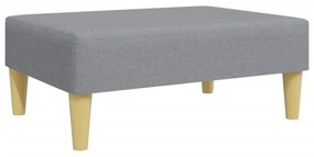 Sofá-cama de 2 lugares c/ apoio de pés tecido cinzento-claro