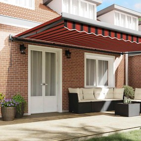 Toldo Retrátil Automático - Laranja e Castanho 500x300 cm
