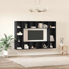 Conjunto de móvel de TV 4 pcs Preto 37 x 37 x 142.5 cm