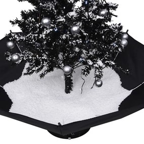 Árvore Natal c/ neve base formato guarda-chuva 75 cm PVC preto