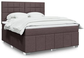 vidaXL Cama com molas/colchão 180x200 cm tecido castanho-escuro