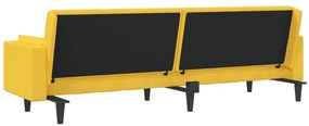Sofá-cama 2 lugares com duas almofadas tecido amarelo