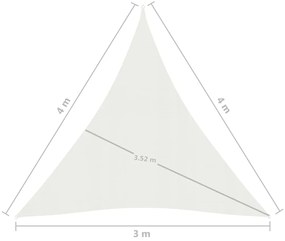 Para-sol estilo vela 160 g/m² 3x4x4 m PEAD cor branco