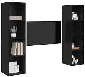 Conjunto de móvel de TV 2 pcs Preto 37 x 37 x 142.5 cm