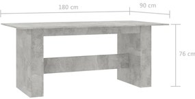 Mesa de jantar derivados de madeira cinzento cimento