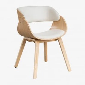 Pacote de 4 cadeiras de jantar em madeira e couro sintético - Sklum