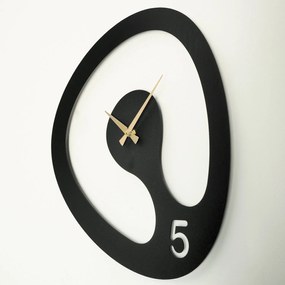 Relógio de Parede Decorativo Aps104 – Preto e Dourado – 44 x 45 cm