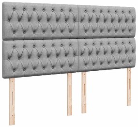 Estrutura cama otomana colchão 160x200 cm tecido cinzento claro