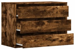 Cómoda com 3 Gavetas - 80x41x58 cm - derivados de madeira - carvalho r