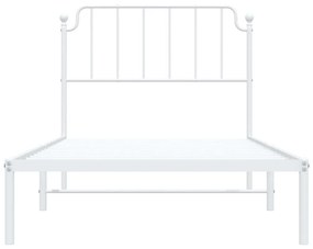 Estrutura de cama com cabeceira 100x190 cm metal branco