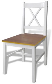 Conjunto de Jantar Donna de 4 Cadeiras e 1 Mesa - Castanho/Branco - De