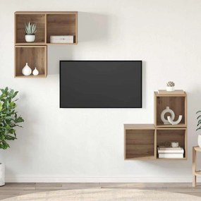 vidaXL Conjunto de Estantes para TV 4 pcs carvalho artisiano