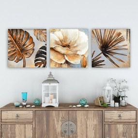 Pintura Decorativa em Tela P6619748771 – Multicolor – 30 x 90 cm (3 Pe