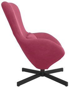 Poltrona Ovo em Veludo Vermelho