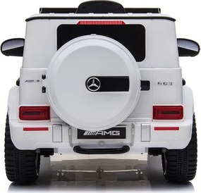 Carro elétrico para crianças até aos 5 anos Mercedes G63 AMG, 12V, bateria lítio, pneus de borracha, Controle remoto Branco