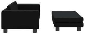 Cama para cães com extensão 100x50x30 cm couro artificial preto