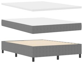 Cama Box Spring com Colchão e Luz LED Cinza 160x200 cm Tecido de Velud