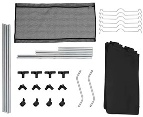 Separador de roupa suja com 3 sacos aço preto