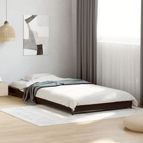 vidaXL Estrutura de cama 90x200 cm derivados de madeira/metal preto