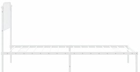 Estrutura de cama com cabeceira 90x190 cm metal branco