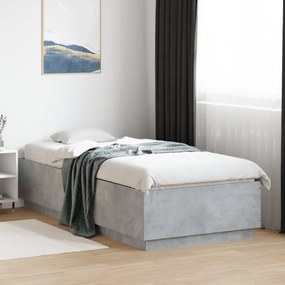 Estrutura de cama 90x200 cm derivados de madeira cinza sonoma