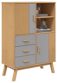 Armário alto OLDEN 85x43x125 cm pinho maciço cinzento/castanho