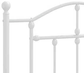 Estrutura de cama com cabeceira 75x190 cm metal branco