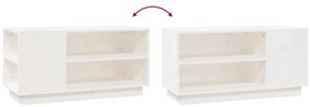 Móvel de TV 80x35x40,5 cm madeira de pinho maciça branco
