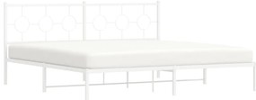 Estrutura de cama com cabeceira 200x200 cm metal branco