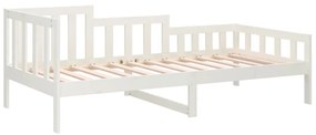 Sofá-cama 90x190 cm madeira de pinho maciça branco