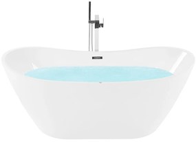 Banheira autónoma de hidromassagem em acrílico branco com LED 180 x 85 cm ANTIGUA Beliani