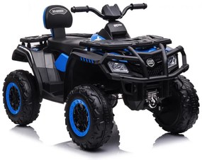 Moto 4 elétrica para crianças de 24 volts, 4x4 pneus de borracha, banco em pele Azul
